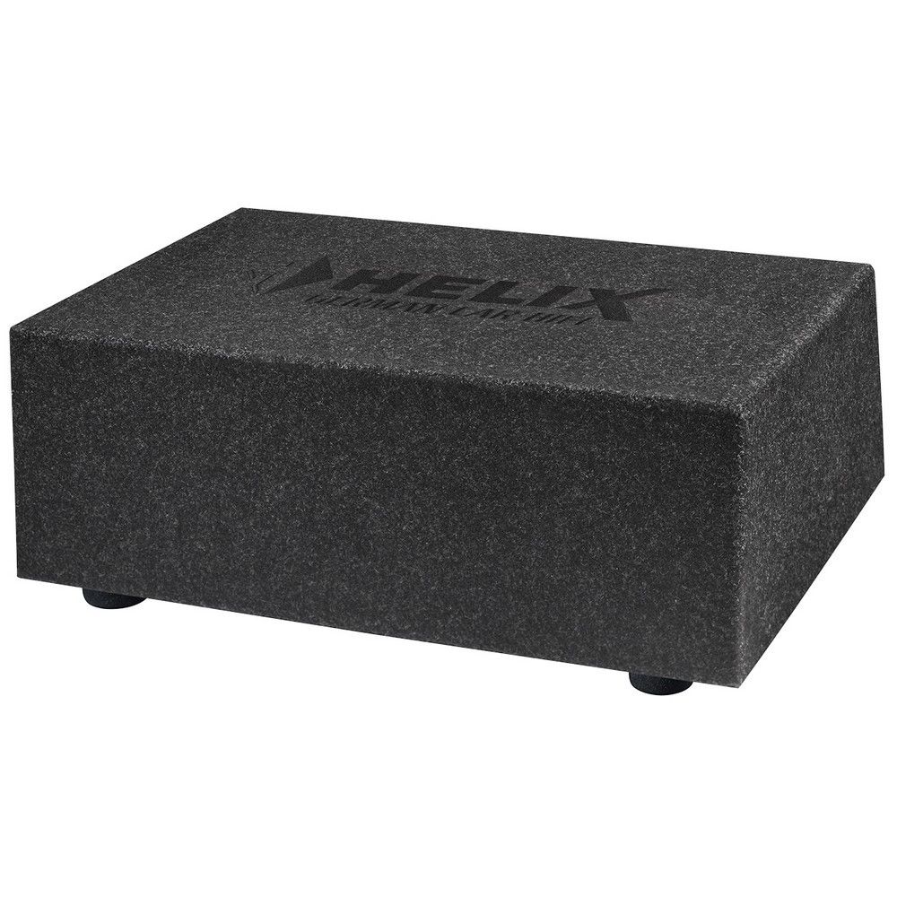 Original packaging for HELIX K 10E 10” 300W RMS 2×2Ω vented subwoofer enclosure – by MC Audio Sydney