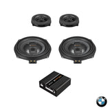 BMW F Generation basic sound system front speaker and underseat subwoofer upgrade kit with MATCH UP PnP DSP amplified package for premium audio enhancement – MC Audio Sydney