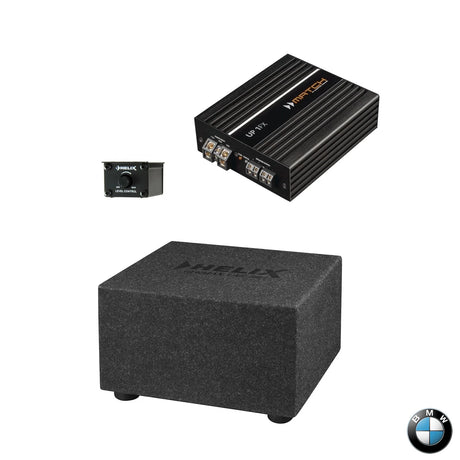 BMW F and G Generation all models boot subwoofer amplified package with HELIX K 8E.2 compact enclosure for professional audio system upgrade – MC Audio Sydney