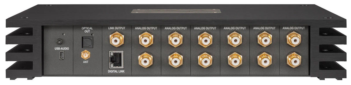 Advanced rear panel offering flexible input and output configuration.