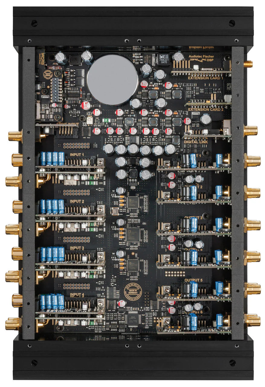 Compact high-end DSP designed for seamless integration into premium systems.
