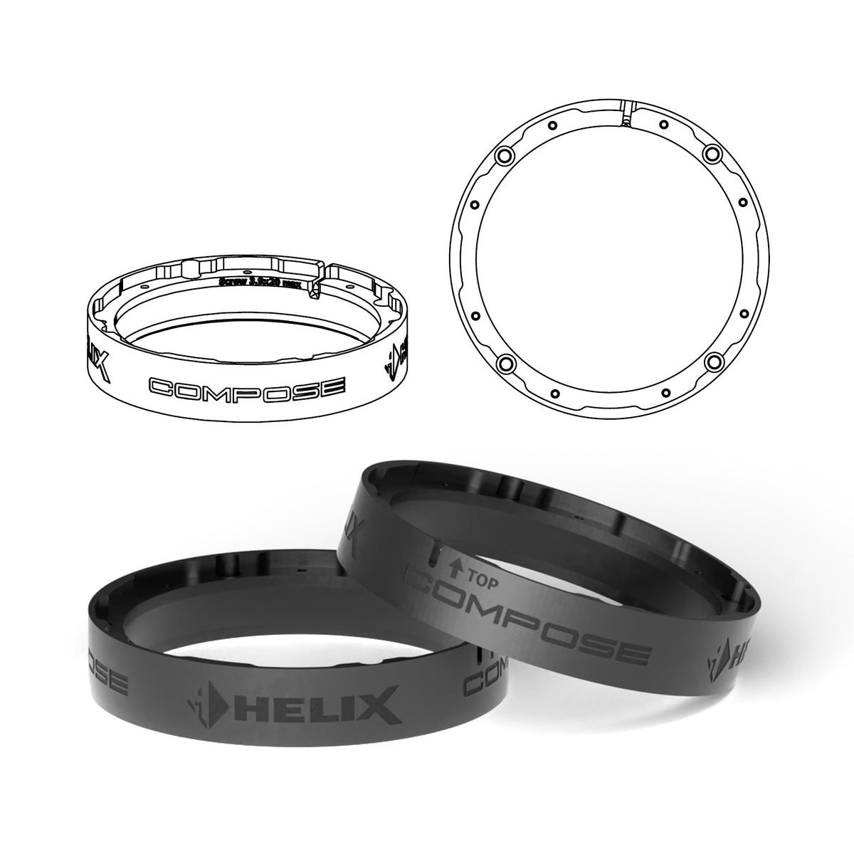 HELIX FlexMount CFMK165 - 6.5" 3D Printed Speaker Adapter | Pair by HELIX | MC Audio Sydney