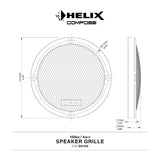 HELIX CiA SG100 4 inch speaker grille close-up showing mesh design and mounting detail for HELIX COMPOSE – by MC Audio Sydney