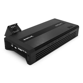 HELIX AMPLIFY 201 X-Over 24V mono digital amplifier with active crossovers front view – by MC Audio Sydney
