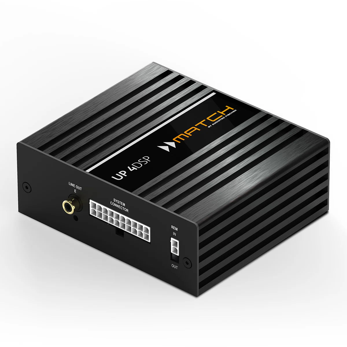 MATCH UP 4DSP 4 channel plug and play amplifier with 5 channel DSP front view – by MC Audio Sydney
