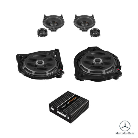 MATCH UP PnP front speaker, subwoofer and DSP amplifier package for Mercedes GLC X253 Basic sound system – MC Audio Sydney