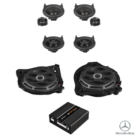 MATCH UP PnP speaker, subwoofer and DSP amplifier package for Mercedes-Benz E-Class W213 Facelift factory sound system – MC Audio Sydney