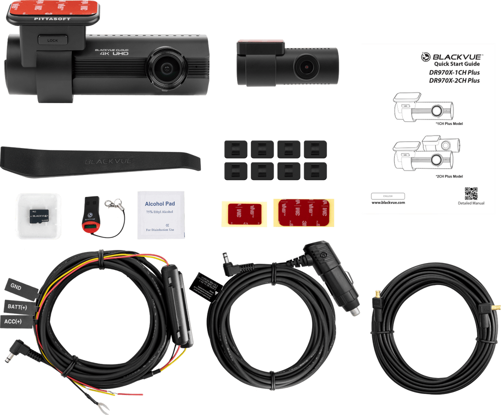 BlackVue DR970X-2CH PLUS accessories – power cable, coaxial, and mount kit by MC Audio Sydney