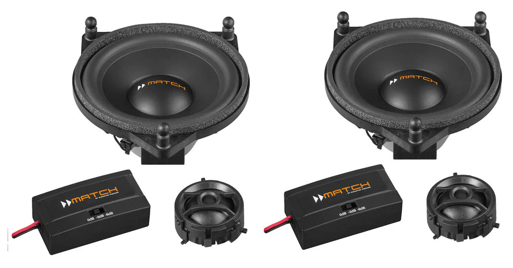 MATCH UP C42MB-FRT full 4” plug and play 2-way component speaker set for Mercedes-Benz Type 1 – installed by MC Audio Sydney