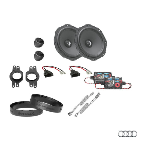 Audi Q4 e-tron HELIX Ci3 front speaker upgrade package with vehicle-specific integration – MC Audio Sydney
