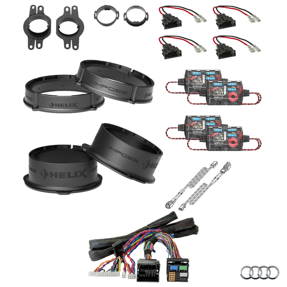 Audi Q5 FY AudiSound HELIX Ci3 speaker and DSP amplifier upgrade package – MC Audio Sydney