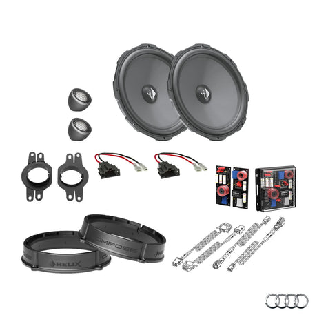 Audi Q5 FY HELIX Ci3 Ci5 front speaker upgrade package with vehicle-specific integration – MC Audio Sydney