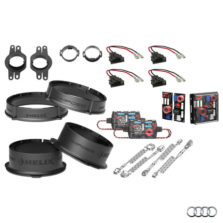 Audi Q5 FY HELIX Ci3 Ci5 speaker upgrade package with vehicle-specific integration – MC Audio Sydney