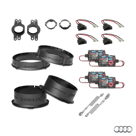 Audi Q5 FY HELIX Ci3 speaker upgrade package with vehicle-specific factory integration – MC Audio Sydney