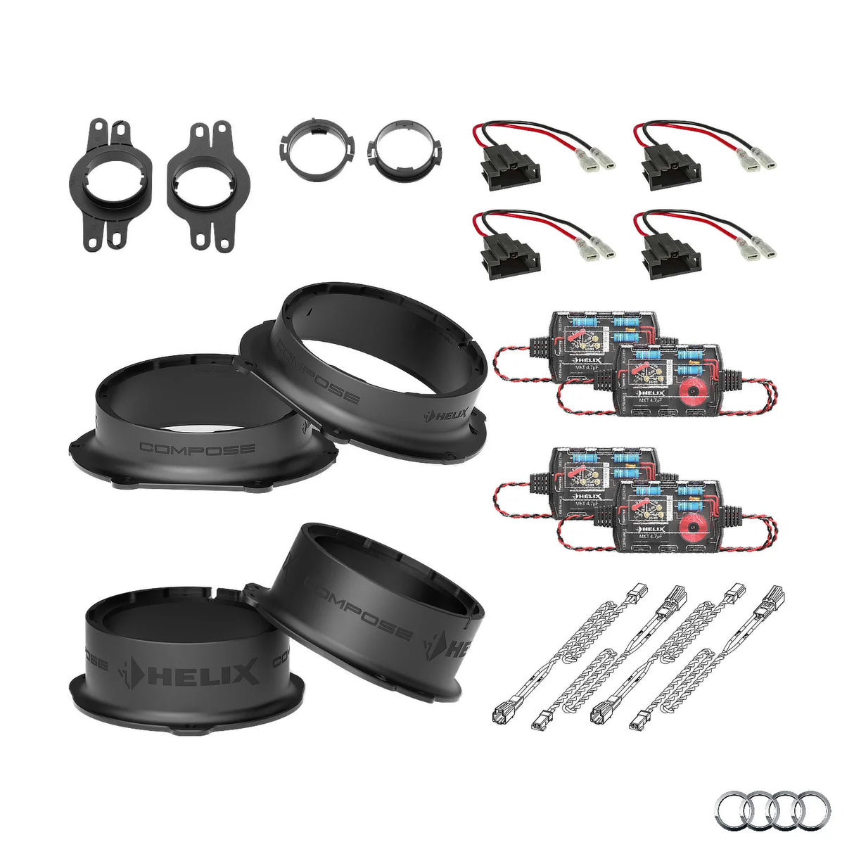 Audi Q7 4M HELIX Ci3 speaker upgrade package with vehicle-specific factory integration – MC Audio Sydney