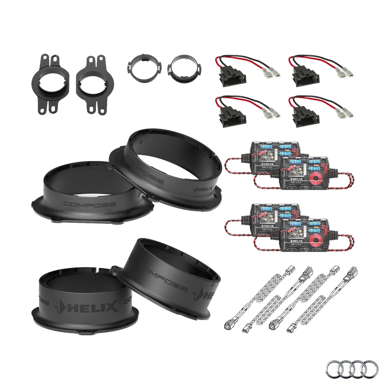 Audi Q7 4M HELIX Ci3 speaker upgrade package with vehicle-specific factory integration – MC Audio Sydney