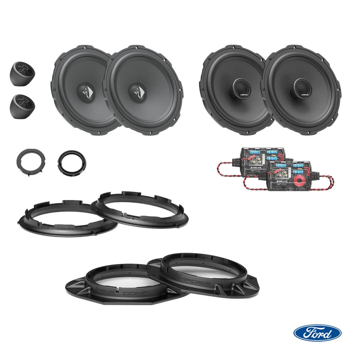 Ford Ranger Next-Gen HELIX Ci3 speaker upgrade package with vehicle-specific integration – MC Audio Sydney