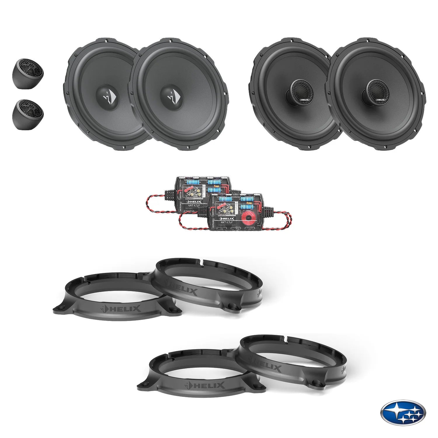 Subaru Levorg HELIX Ci3 speaker upgrade package with vehicle-specific factory integration – MC Audio Sydney