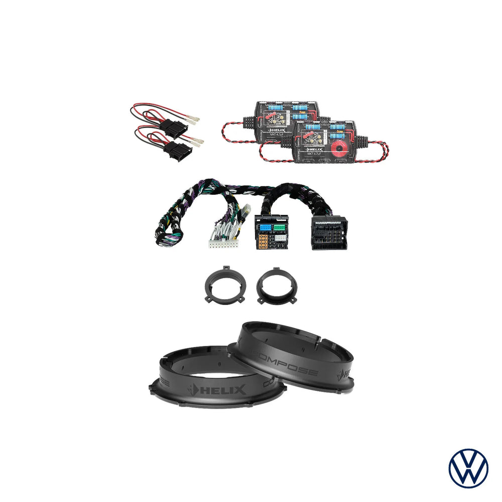 VW Golf 8 HELIX Ci3 front speaker subwoofer and DSP amplifier upgrade package – MC Audio Sydney