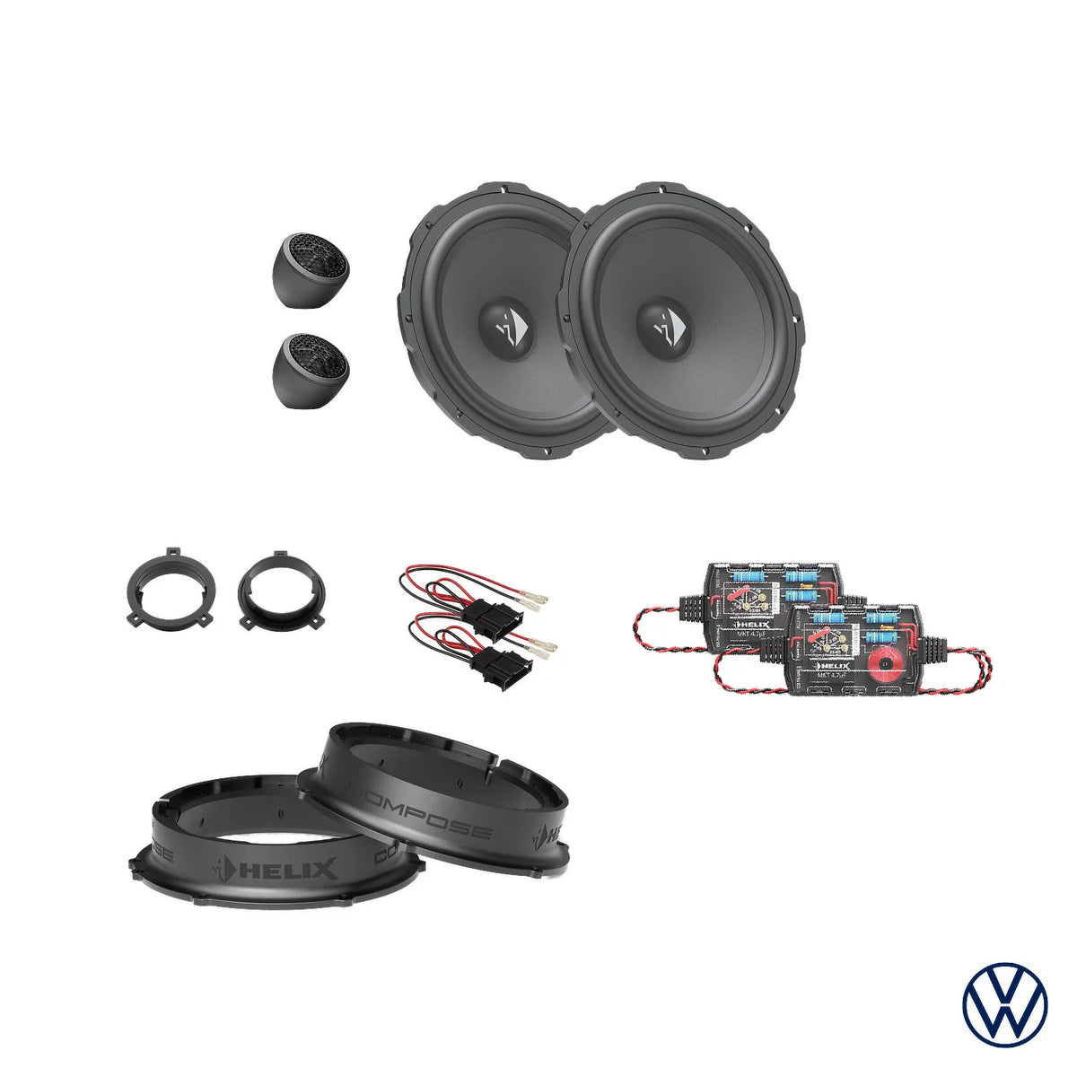 VW Tiguan HELIX Ci3 front speaker upgrade for factory sound system – MC Audio Sydney