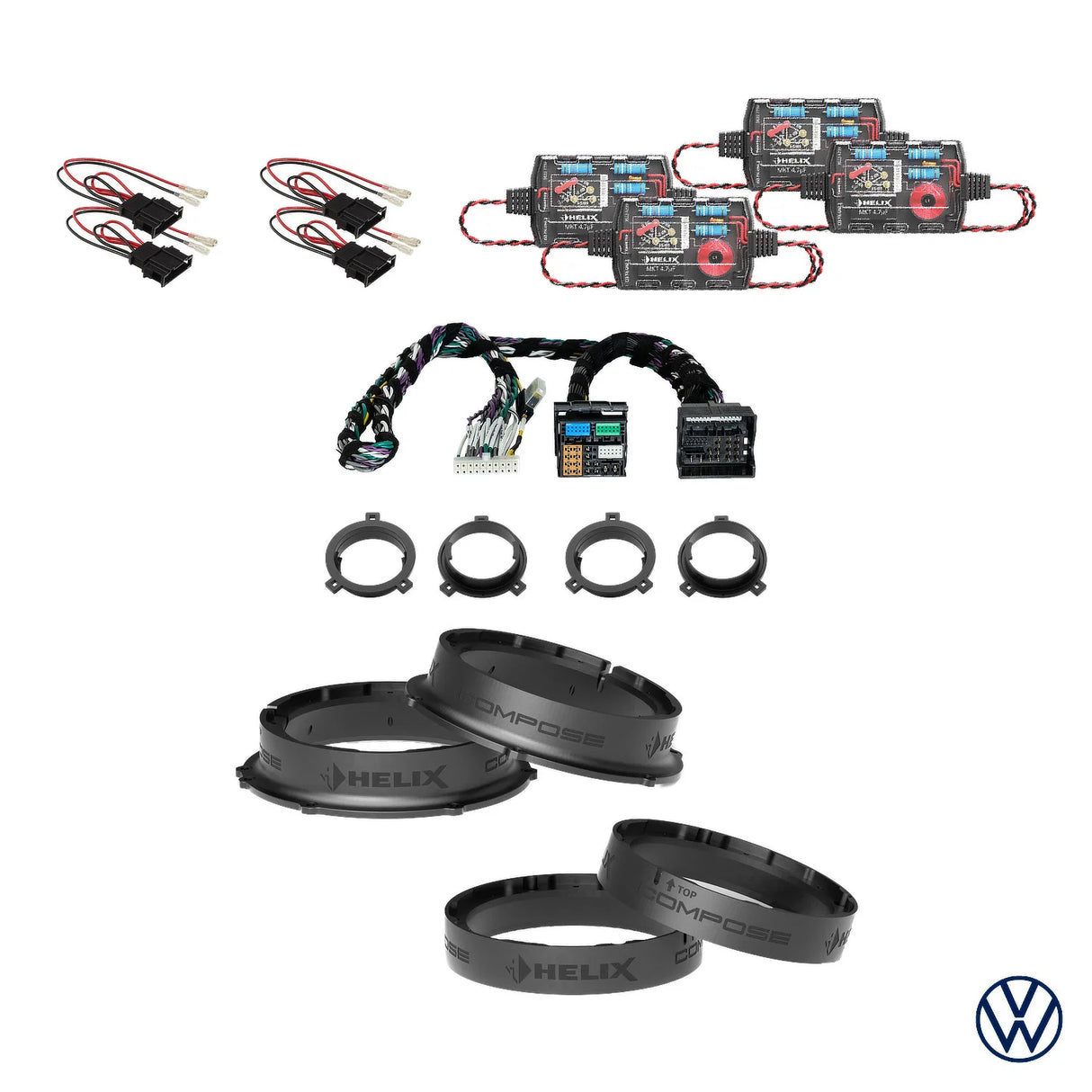 VW Tiguan HELIX Ci3 speaker subwoofer and DSP amplifier upgrade package 2 – MC Audio Sydney