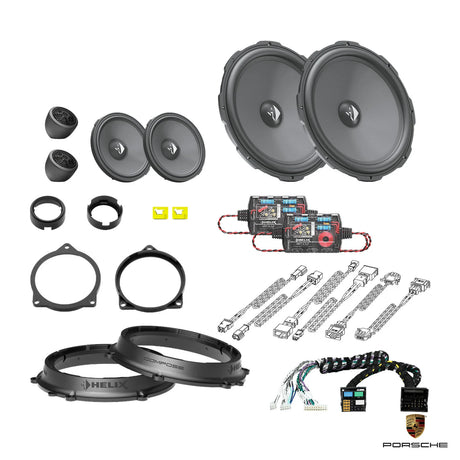 Plug and play HELIX Ci3 front speaker upgrade with DSP amplifier for Porsche 911 992 – MC Audio Sydney