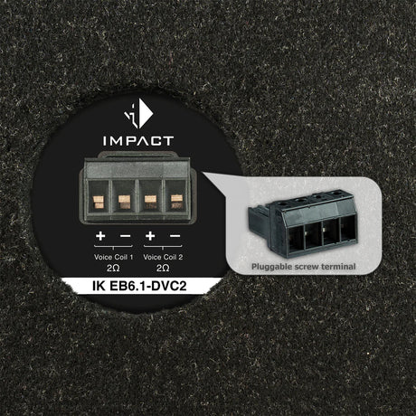HELIX IK EB6.1 DVC2 dual voice coil terminal and rear panel detail 2x2 ohm – by MC Audio Sydney