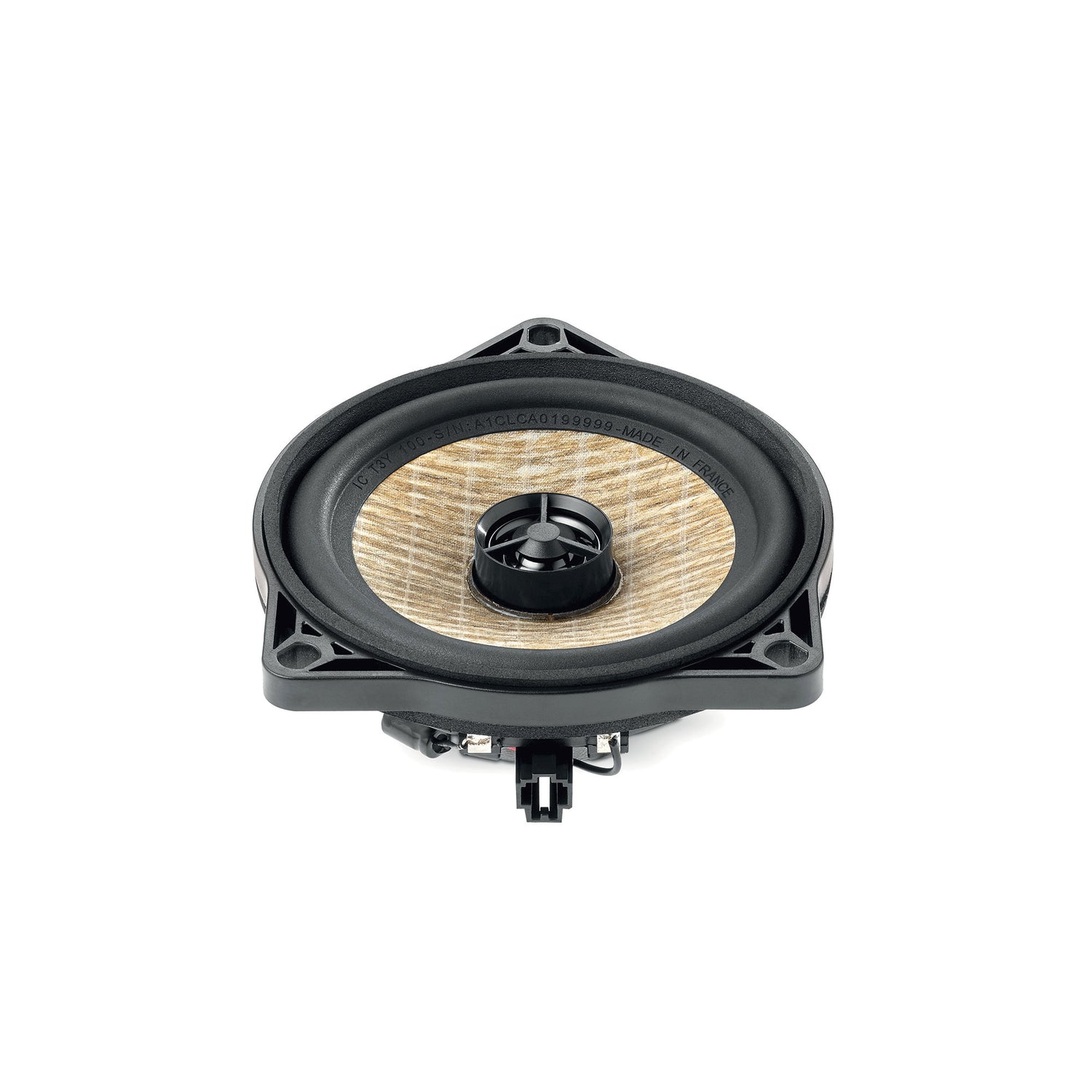 Focal IC T3Y 100 4 inch plug and play coaxial speakers Tesla Model 3 Model Y front view – MC Audio Sydney