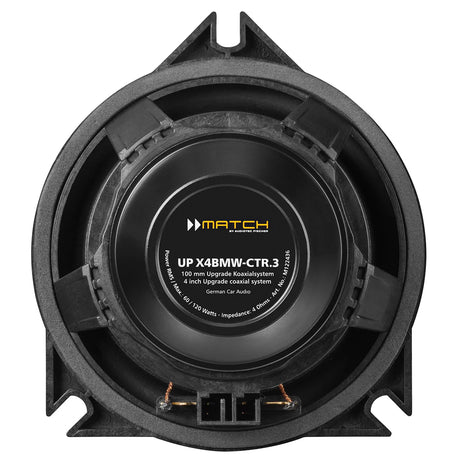 Original packaging for MATCH UP X4BMW-CTR.3 4” coaxial plug and play centre speaker – BMW & MINI by MC Audio Sydney