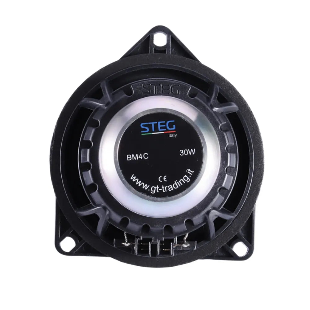 Original packaging for STEG BM4C 4” two-way car audio component speaker set – by MC Audio Sydney