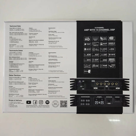 HELIX NEXT V EIGHT DSP ULTIMATE branding and Audiotec Fischer engineering detail – by MC Audio Sydney