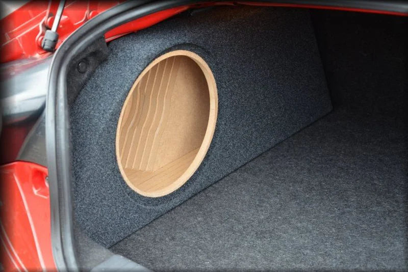BASSER Subaru BRZ GT86 GR86 left side subwoofer enclosure installed example – by MC Audio Sydney
