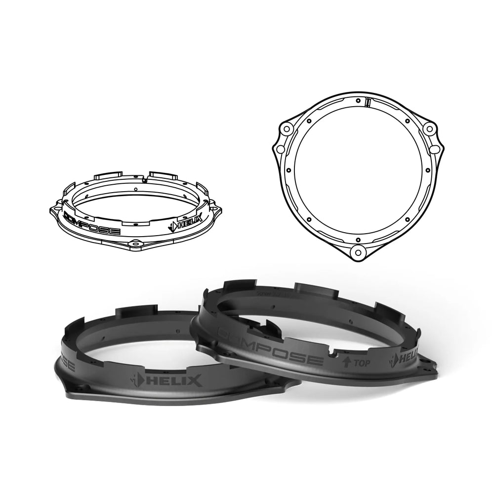 HELIX FlexMount CFMK165 vehicle integration example with door trim removed – by MC Audio Sydney
