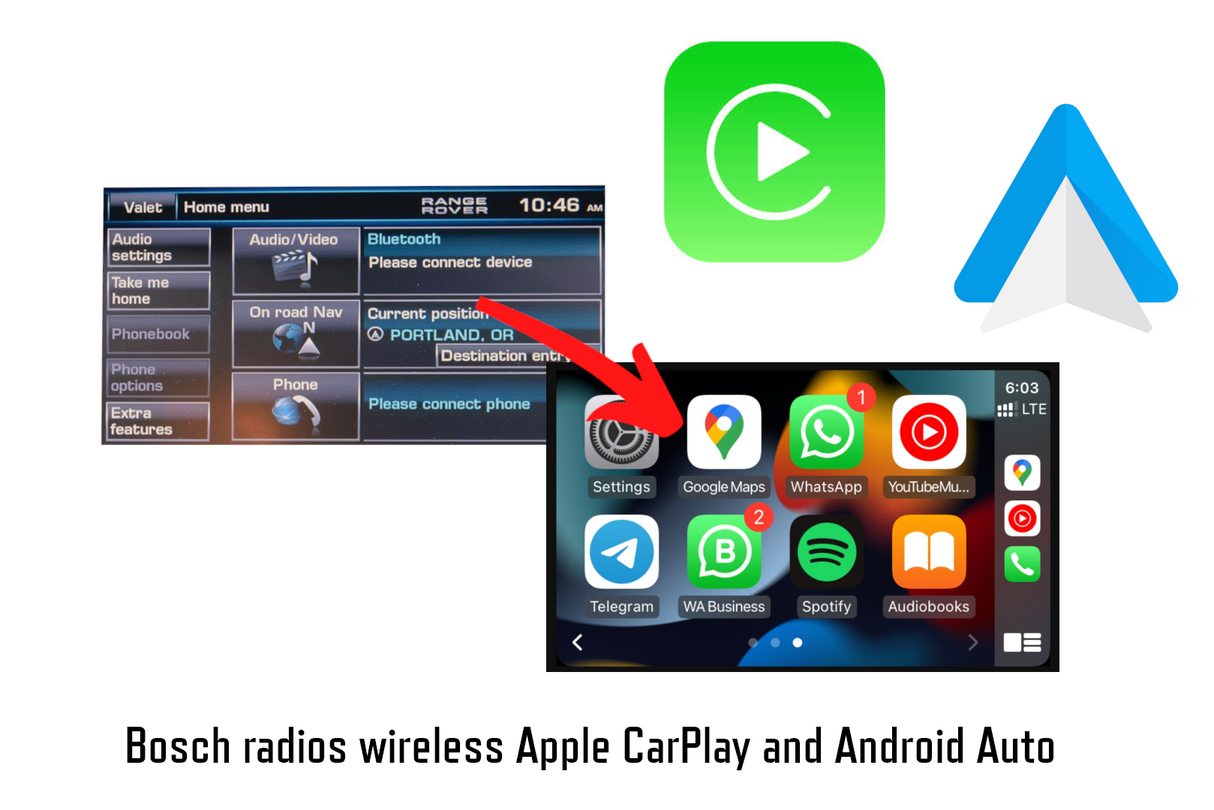 Land Rover & Jaguar 2011–2016 Bosch Wireless Apple CarPlay & Android Auto MMI Integration Kit