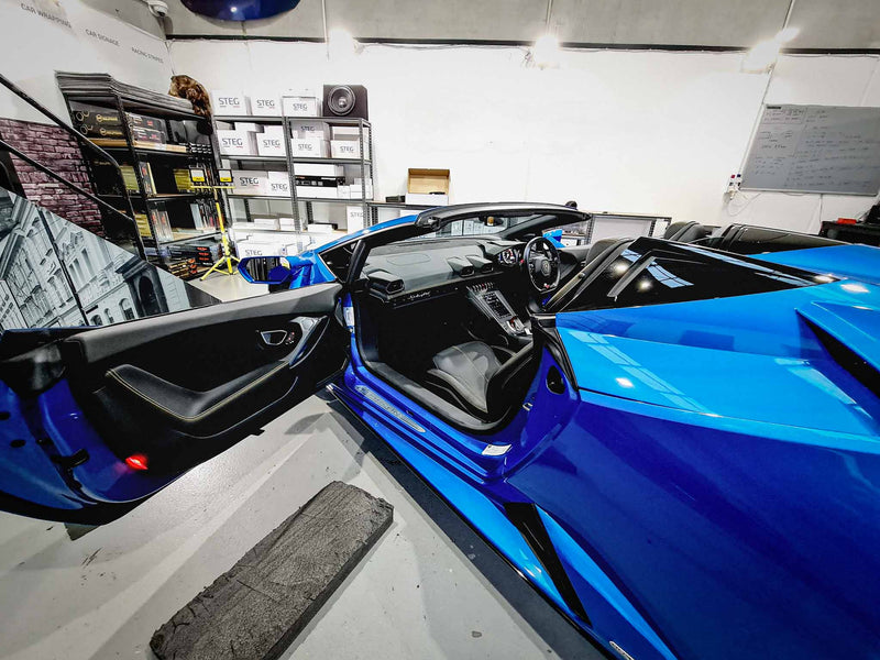 Lamborghini Huracán EVO Spider MC Audio workshop sydney sound upgrade car audio 