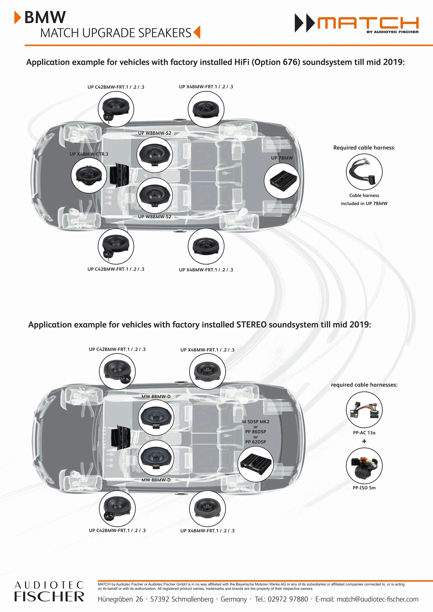 Match 4.69" 2-Way Split Component Speakers suits BMW UP C42BMW-FRT.2