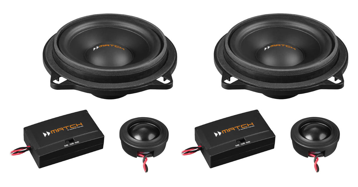 MATCH UP C42BMW-FRT.1 - 4" 2-Way PnP Compo Speaker Set, BMW & MINI Type 1 | 4Ω by MATCH | MC Audio S