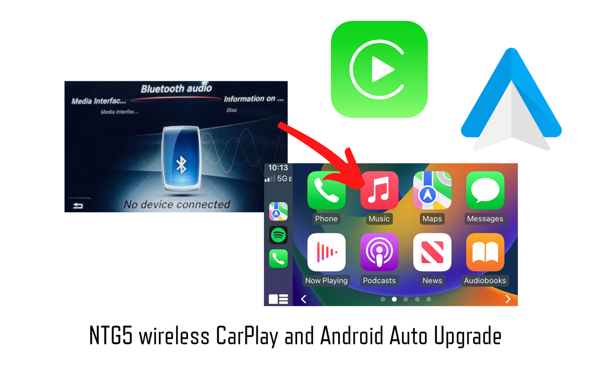 Mercedes-Benz 2015–2018 NTG 5.0 / 5.1 / 5.2 Wireless Apple CarPlay & Android Auto MMI Integration Kit