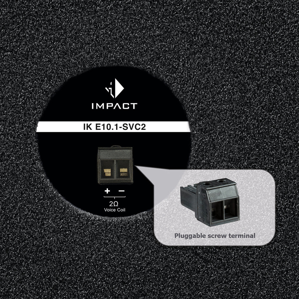 HELIX IK E10.1-SVC2 vented enclosure port and terminal detail 10 inch subwoofer – by MC Audio Sydney