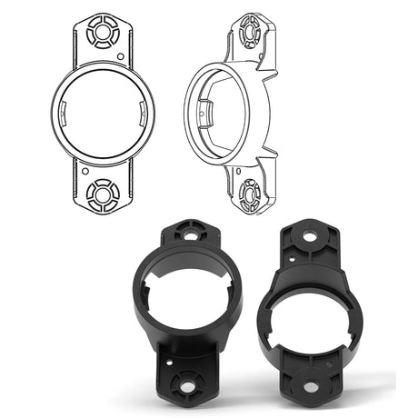 HELIX FlexMount CFMK25 adapter pair layout showing left and right pieces – by MC Audio Sydney