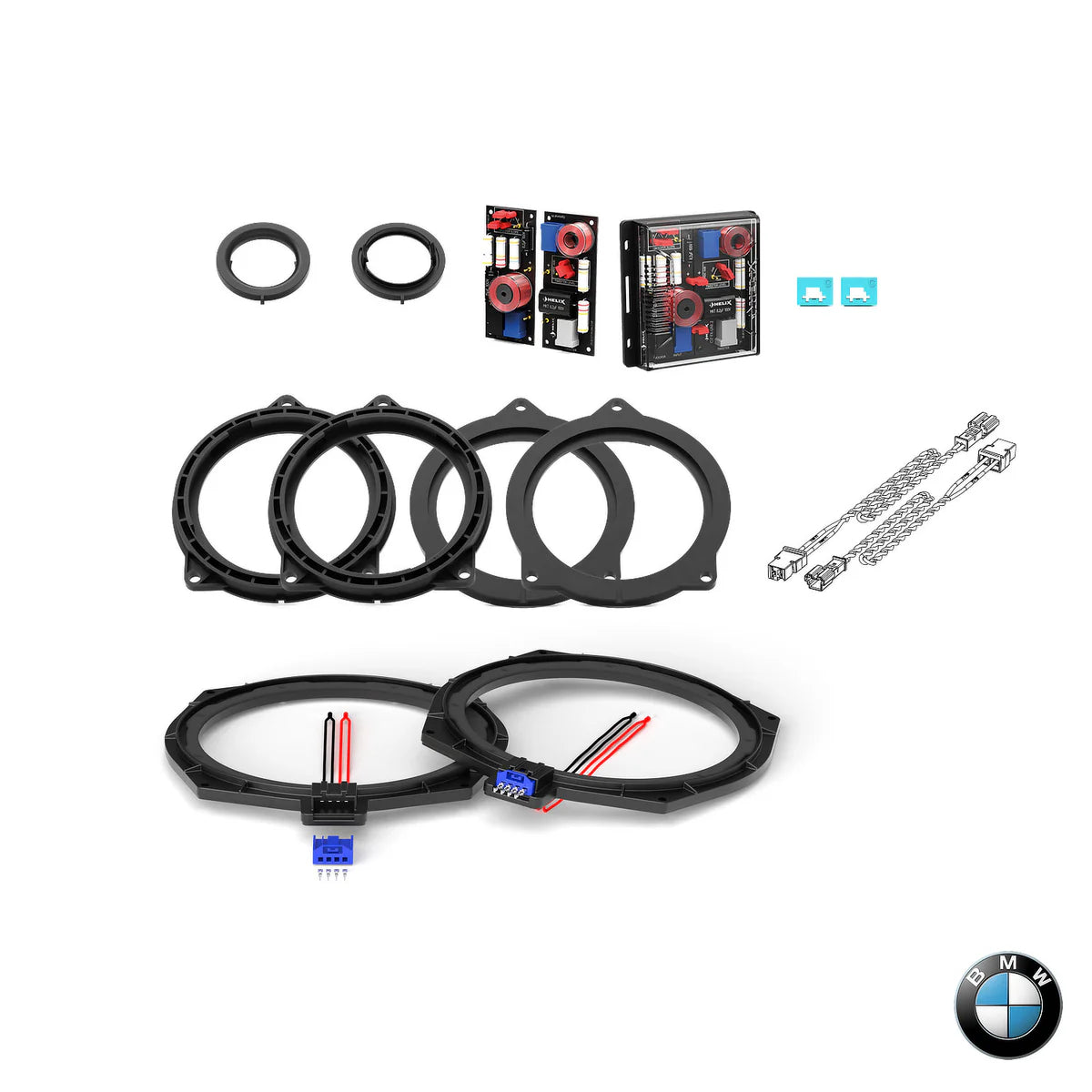 Specifically engineered for BMW F Generation models equipped with the HiFi S0676 audio system, this HELIX package combines premium Ci7, Ci3 and Ci5 speakers, upgraded underseat subwoofers and advanced DSP amplification to create an expansive soundstage, exceptional detail and true audiophile performance while retaining all factory features.