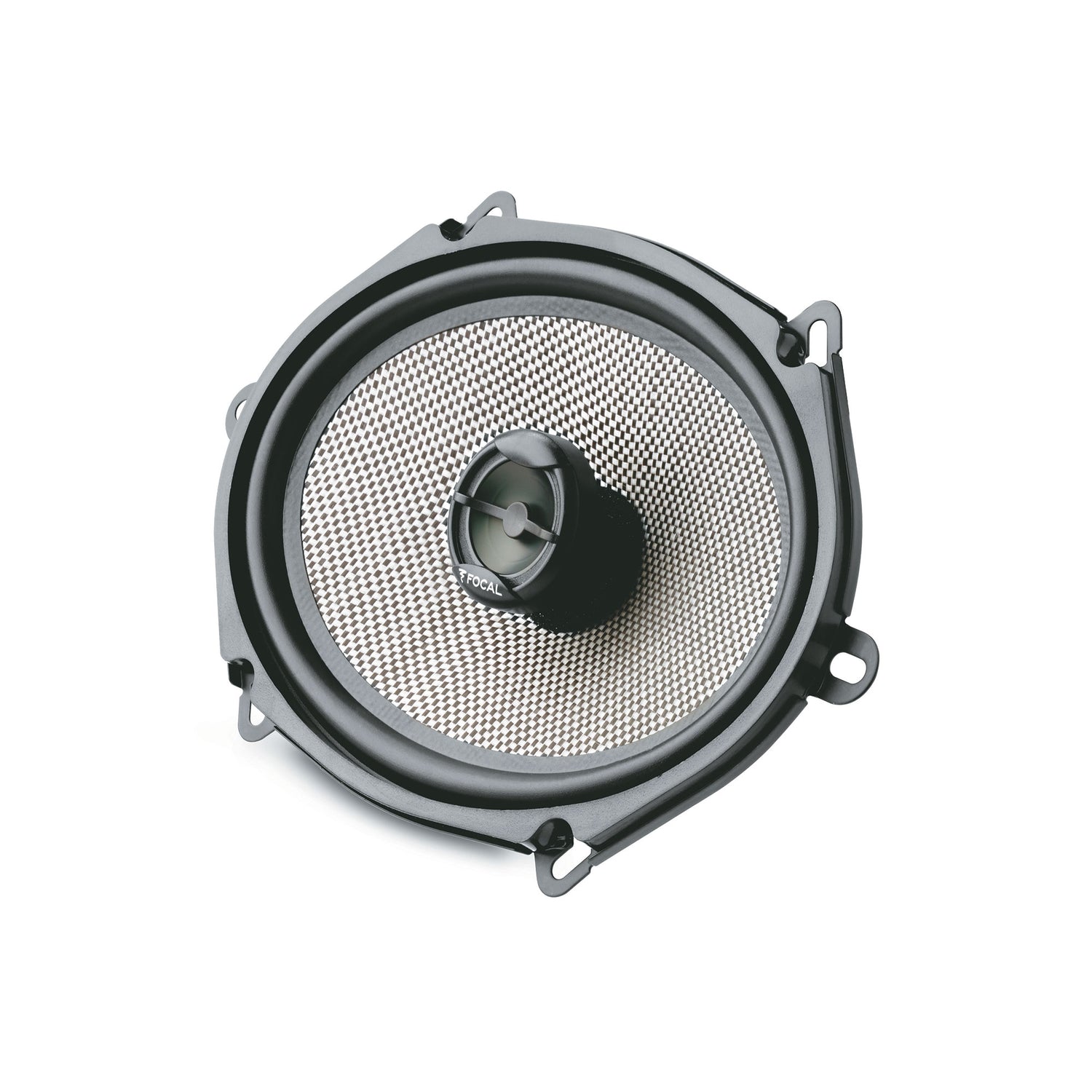 Focal 570 AC coaxial speaker close-up showing polyglass cone and integrated tweeter – by MC Audio Sydney
