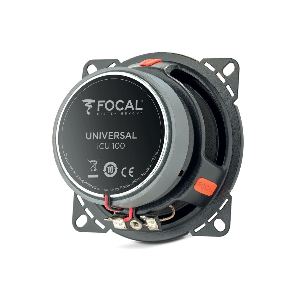 Focal ICU 100 coaxial speaker close-up showing polyglass cone and central tweeter – by MC Audio Sydney
