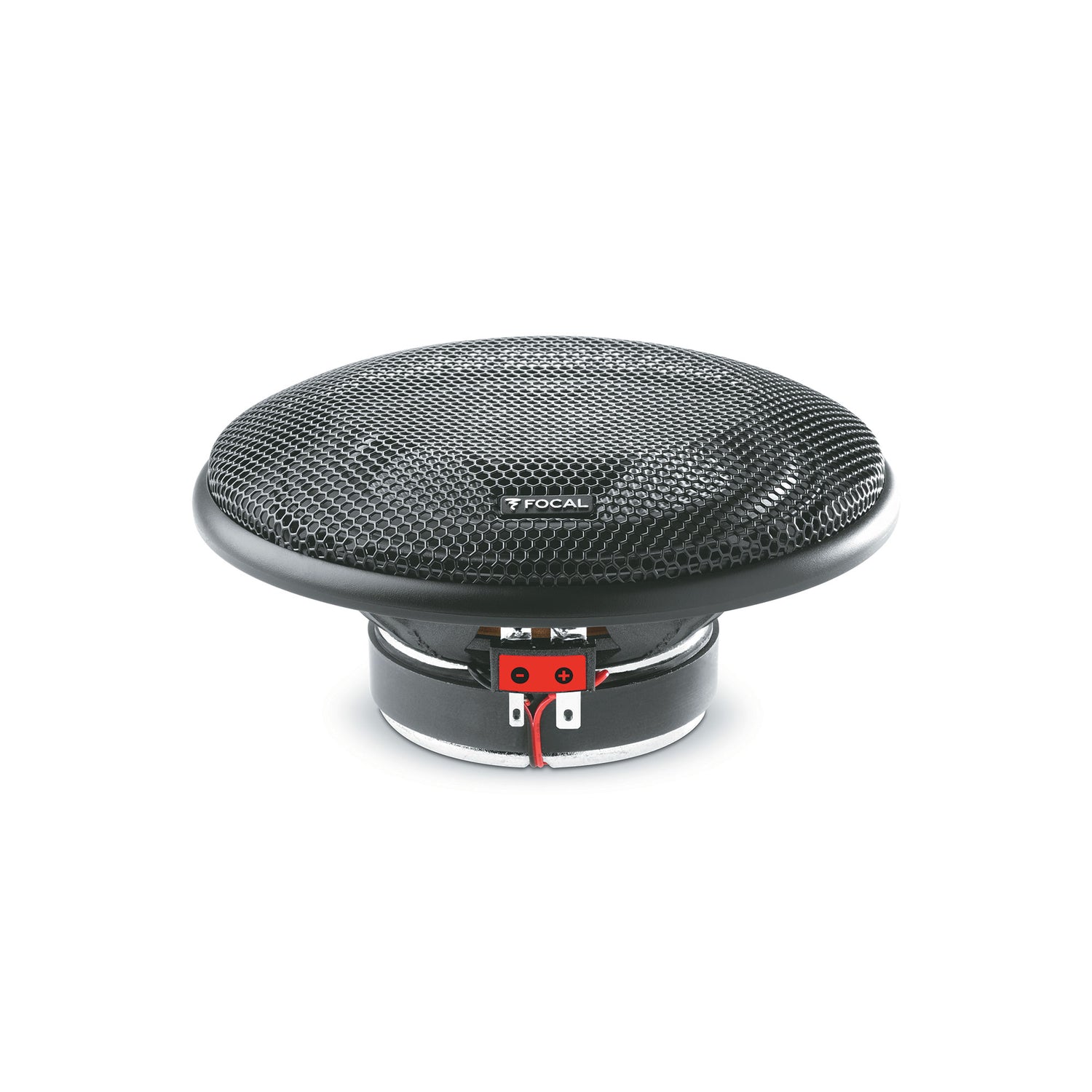 Focal 130 AC coaxial speaker close-up showing polyglass cone and integrated tweeter – by MC Audio Sydney