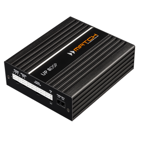 MATCH UP 8DSP 8 channel plug and play amplifier with 9 channel DSP front view – by MC Audio Sydney
