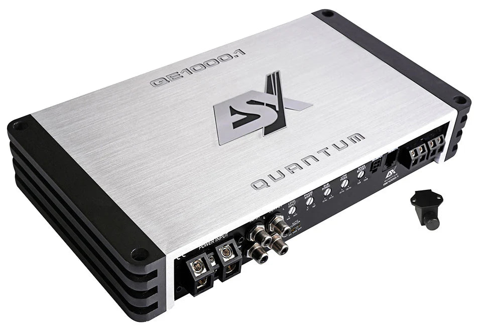 ESX QE1000.1 amplifier input and output connections – 1-channel Class-D amp with bass remote by MC Audio Sydney