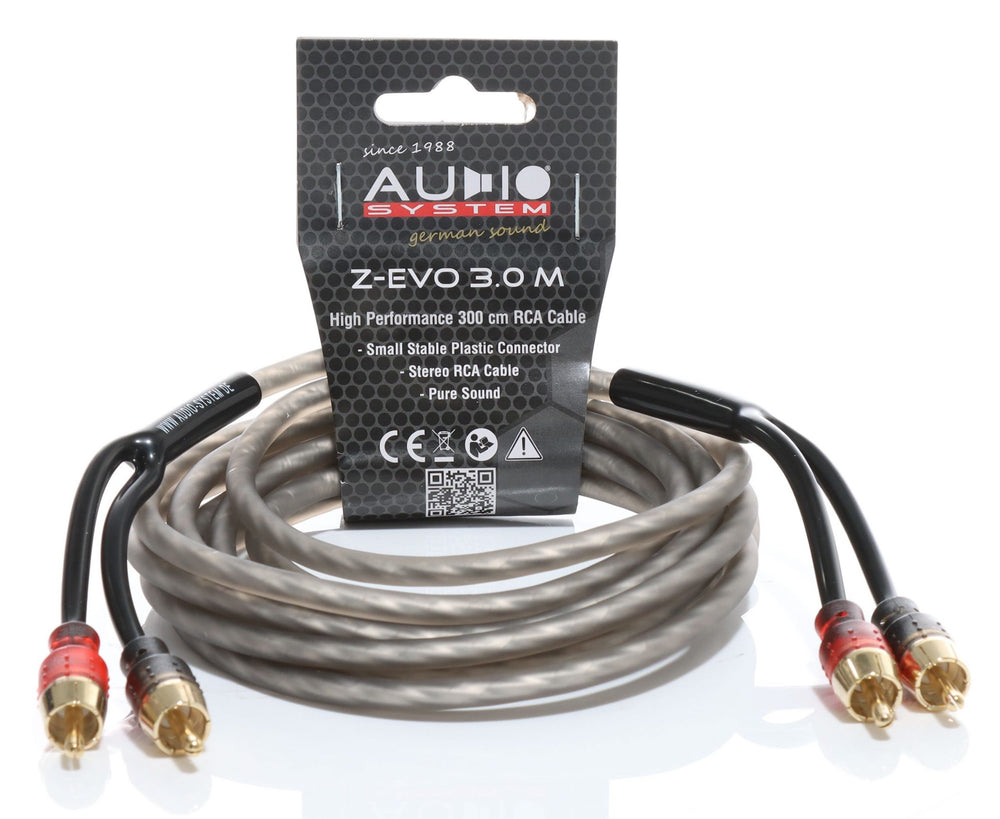 Audio System Z-EVO 3M high-performance OFC RCA interconnect cable 3 metres – premium audio cable by MC Audio Sydney