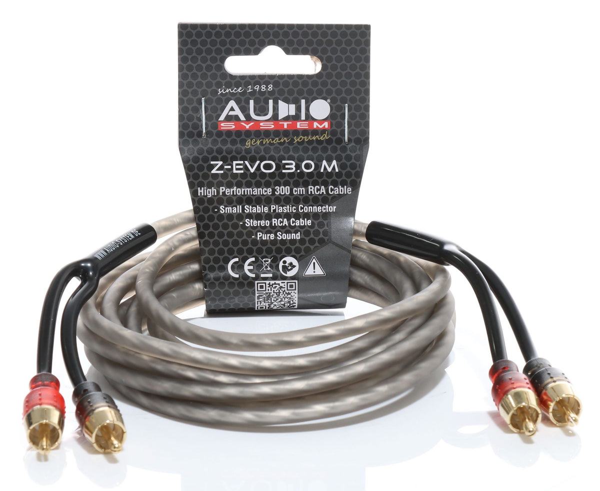 Audio System Z-EVO 3M high-performance OFC RCA interconnect cable 3 metres – premium audio cable by MC Audio Sydney