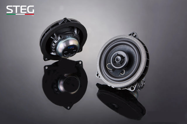 STEG Direct Fit BM4 4” 2-way coaxial speaker set – plug and play car audio upgrade by MC Audio Sydney