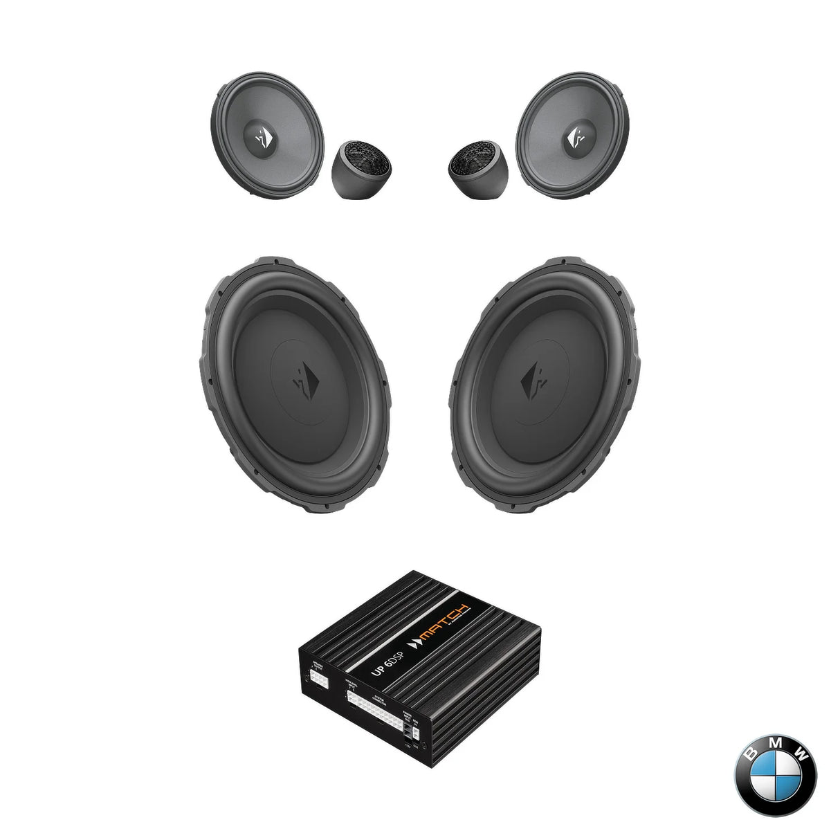 HELIX Ci3 Ci5 front speaker, underseat subwoofer and DSP amplifier upgrade package for BMW F Generation Basic Sound with tweeter pods required – MC Audio Sydney